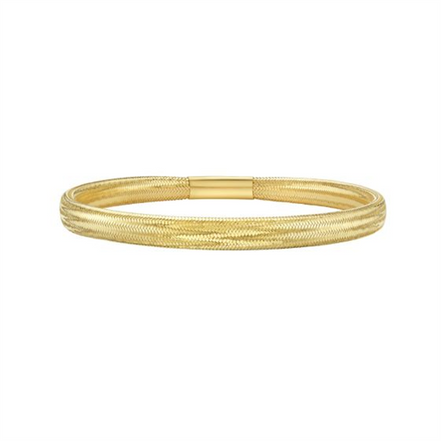 14K Yellow Gold Medium Stretch Mesh Bangle Bracelet