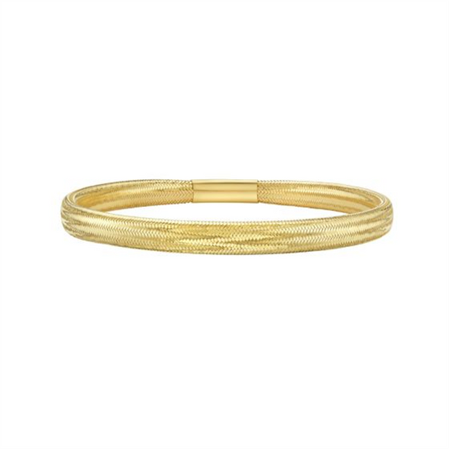 14K Yellow Gold Medium Stretch Mesh Bangle Bracelet