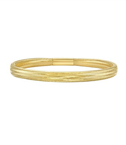 14K Yellow Gold Medium Stretch Mesh Bangle Bracelet