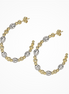 Desmos Two Tone Crystal Bloom 40" Hoop Earrings