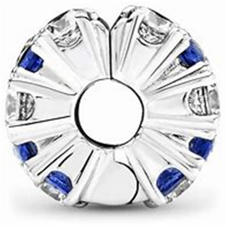 Pandora Moments Clear & Blue Sparkling Clip Charm