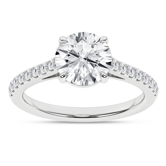 Revelation 14K Gold 2.25 CT Classic Round Lab Grown Diamond Engagement Ring