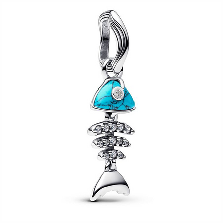 Pandora Turquoise-colored Fishbone Dangle Charm