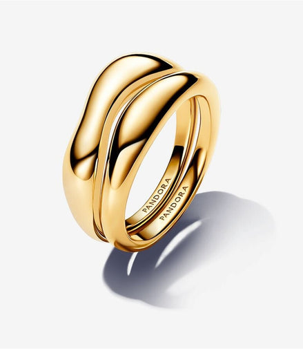 Pandora Essence Organically Shaped Stacking Rings Size 6
