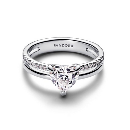 Pandora Double Band Heart Ring Size 7.5
