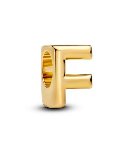 Pandora Letter F Alphabet Gold-Plated Charm