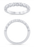 14K White Gold 0.75 CTW Diamond Bar Set Half Eternity Band