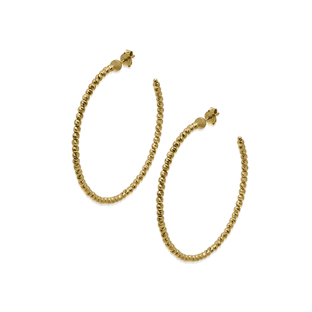 Desmos Ladies 55mm Slash Diamond-Cut Hoop Earrings