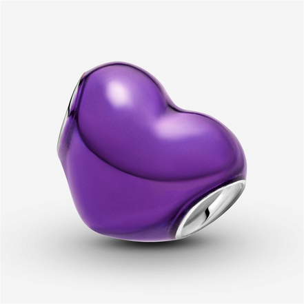 Pandora Moments Metallic Purple Heart Charm