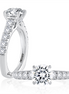 A.JAFFE Modern Diamond Pavé Round Cut Diamond Engagement Ring