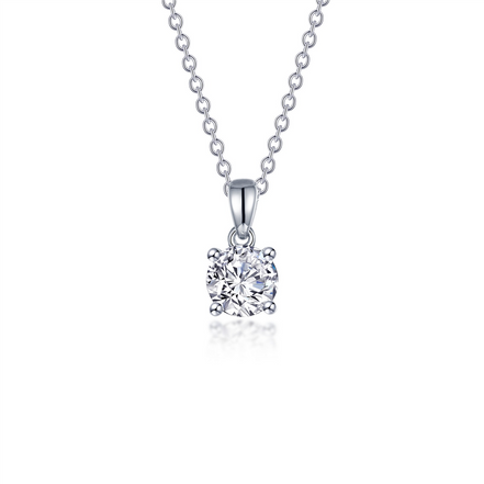 LaFonn 1.25 CTW Simulated Diamond 4 Prong Solitaire Necklace