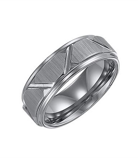 Frederick Goldman Black Tungsten Carbide Step Edge Comfort Fit Band Size 11.5