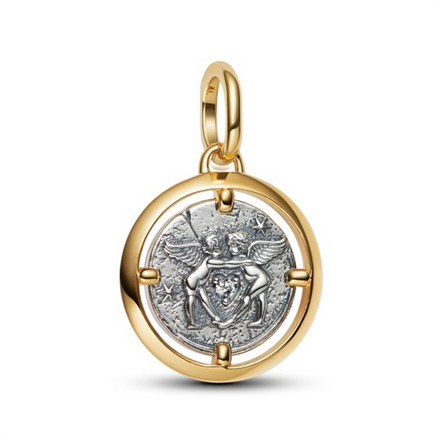 Pandora ME Cupids Two-Tone Gold-Plated and Sterling Silver Medallion Charm