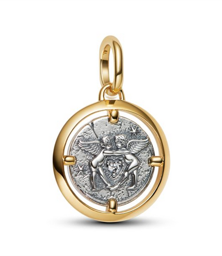 Pandora ME Cupids Two-Tone Gold-Plated and Sterling Silver Medallion Charm
