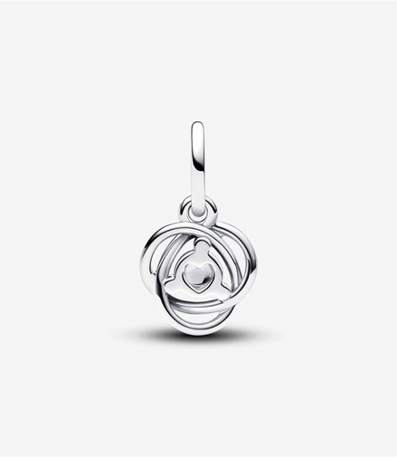Pandora Moments April Clear Eternity Circle Dangle Charm
