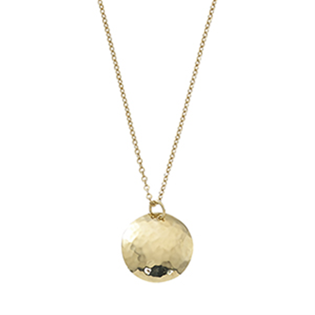 Carla Ladies 14K Yellow Gold Hammered Pendant Necklace