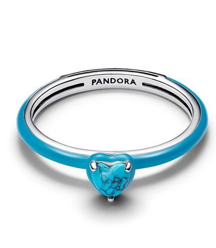 Pandora ME Turquoise-Colored Heart Stone Ring Size 7