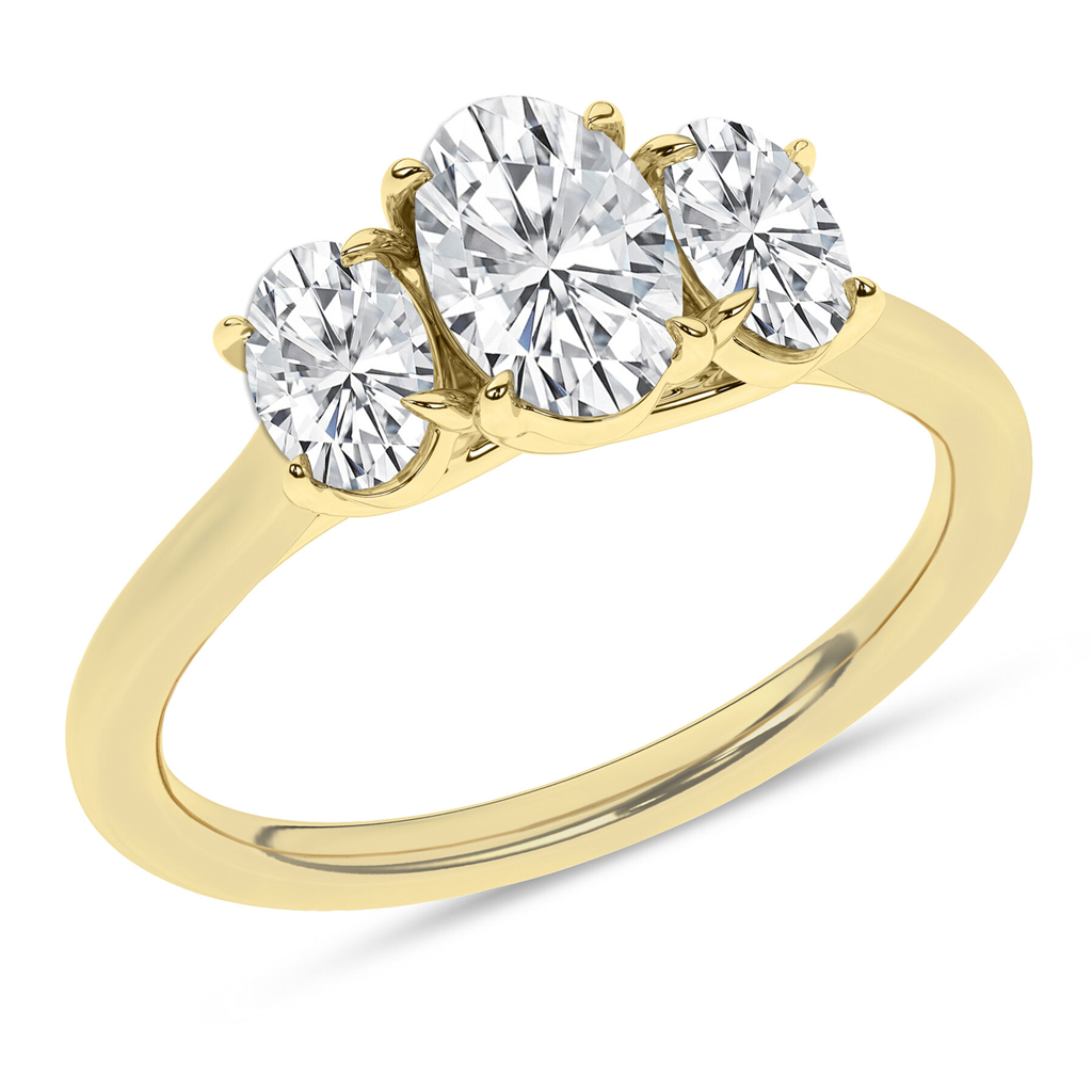 14K Gold 2 CTW Lab Grown Diamond 3 Stone Engagement Ring