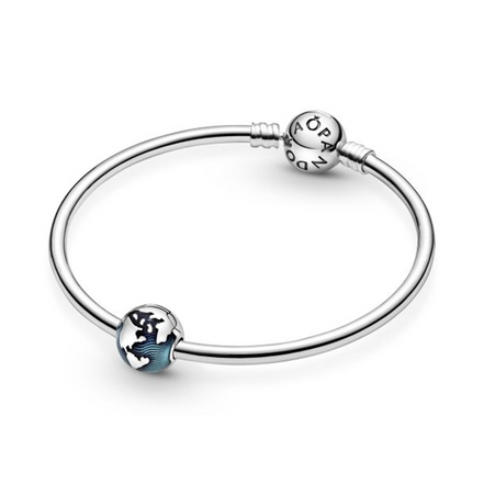 Pandora Blue Globe Clip Charm