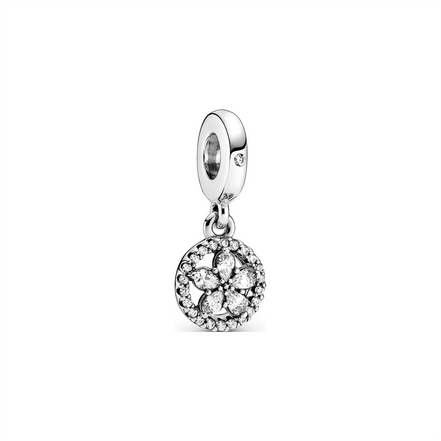 Sparkling Snowflake Circle Dangle
