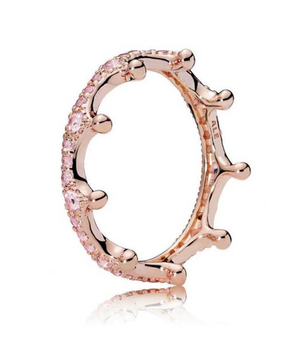 Pandora Moments Pink Enchanted Crown Ring Size 6
