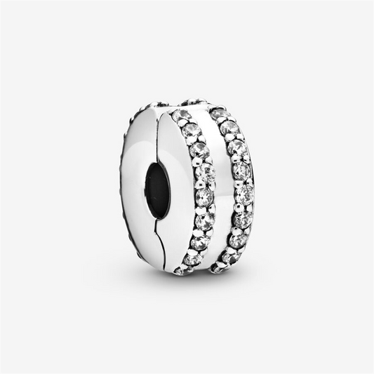 Pandora Moments Double Lined Pavé Clip Charm