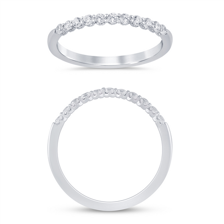 14K White Gold 0.25 CTW Diamond Crown Set Half Eternity Band