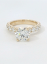 14K Yellow Gold 3.04 CTTW Lab Grown Diamond Round Shaped Engagment Ring.