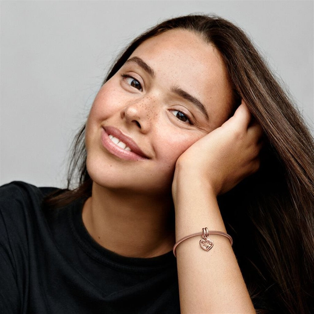 Pandora Moments Linked Sister Hearts Split Dangle Charm