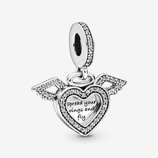 Pandora Moments Heart & Angel Wings Dangle Charm