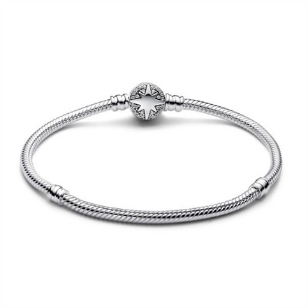 Pandora North Star Clasp Snake Chain Bracelet Size 17
