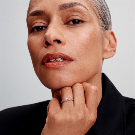 Pandora Moments Sparkling Pink Bow Ring Size 7.5