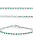14K White Gold Emerald and Diamond Tennis Bracelet