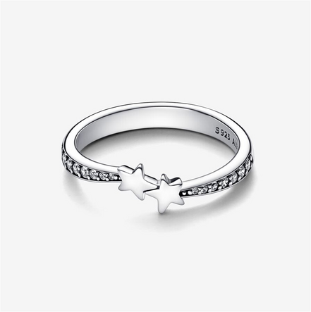 Pandora Moments Shooting Stars Sparkling Ring Size 7.5