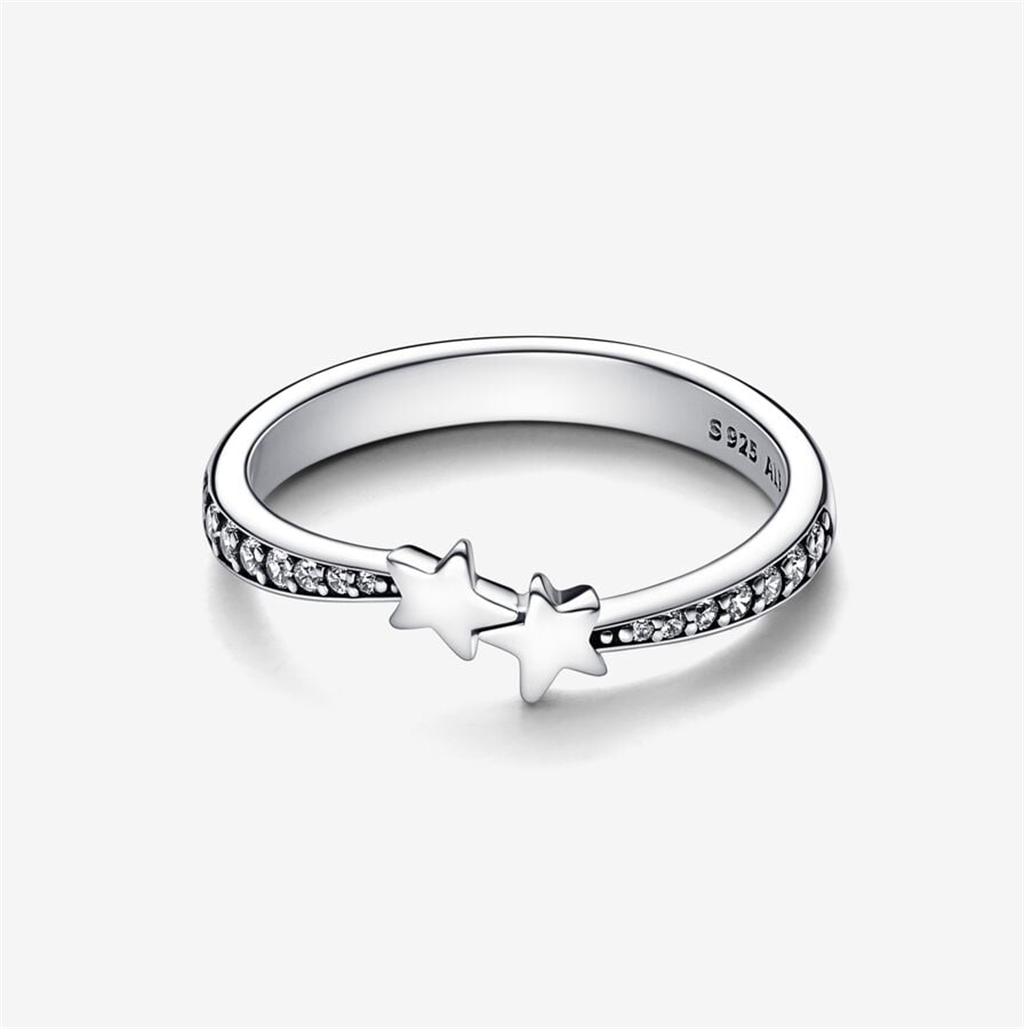 Pandora Moments Shooting Stars Sparkling Ring Size 7.5