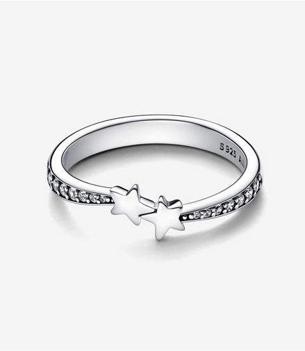 Pandora Moments Shooting Stars Sparkling Ring Size 7.5