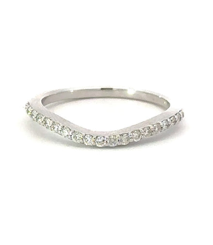 14K White Gold .25Ctw Diamond Curved Band