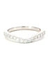 14K White Gold.40 CT Diamond Curved Band