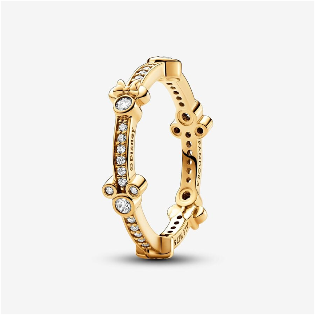 Pandora Disney Mickey Mouse & Minnie Mouse Sparkling Eternity Ring Size 6