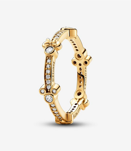 Pandora Disney Mickey Mouse & Minnie Mouse Sparkling Eternity Ring Size 6