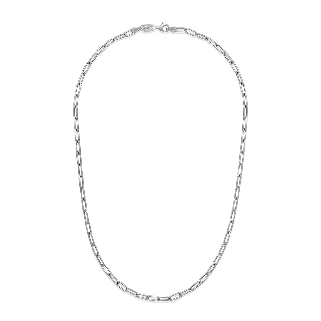 Desmos Ladies Rhodium Plated Paper Clip Necklace