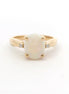 14K Yellow Gold Diamond & Opal Oval Shaped Fashion Ring