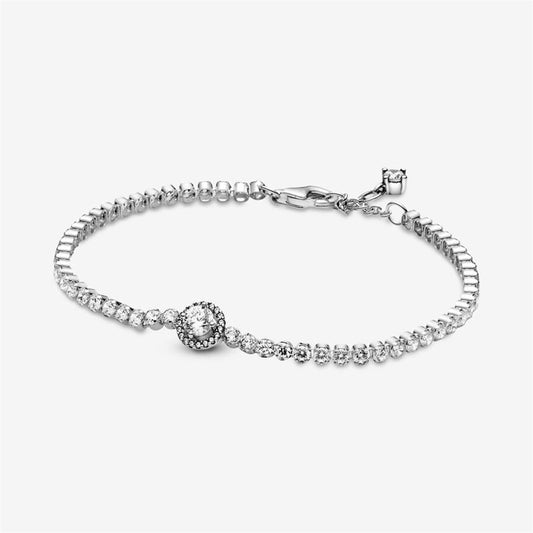 Pandora Timeless Sparkling Halo Tennis Bracelet Size 18