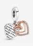 Pandora Moments Entwined Hearts Double Dangle Charm