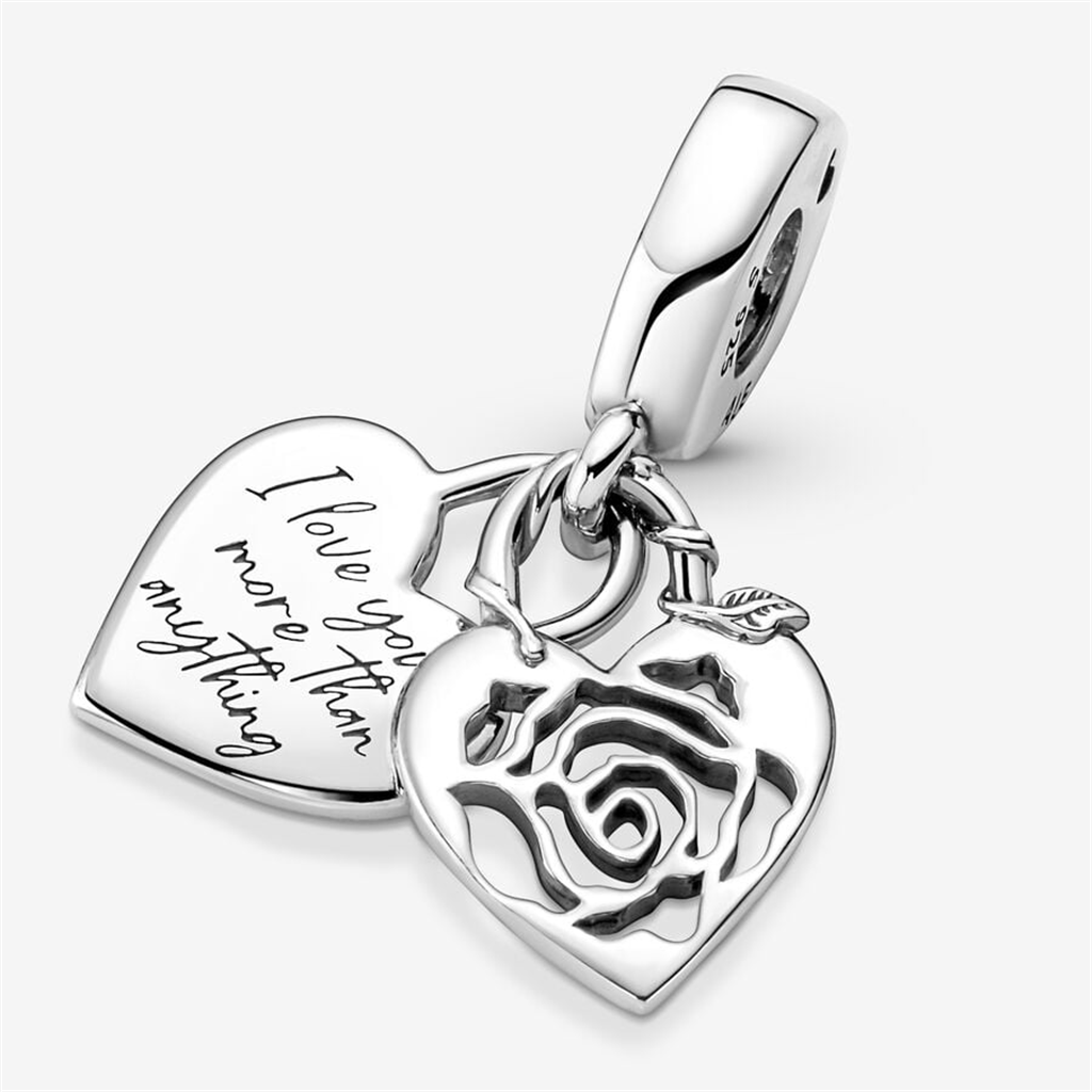 Pandora Moments Rose Heart Padlock Dangle Charm