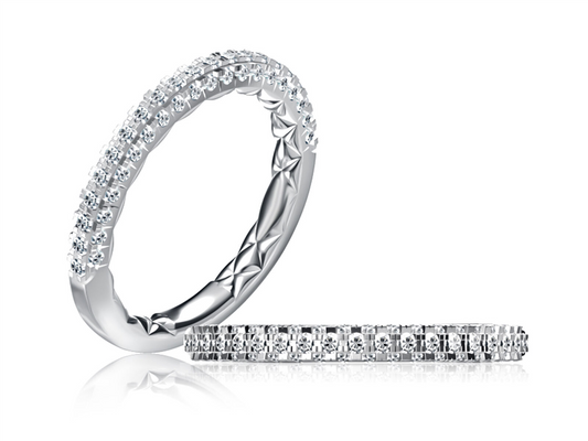 A.JAFFE 14K White Gold And 0.65 CTW Pave' Diamond Band