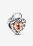 Pandora Moments Two-Tone Padlock Splittable Heart Charm