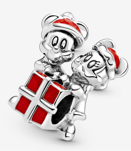 Pandora Disney Mickey Mouse and Minnie Mouse Present Charm