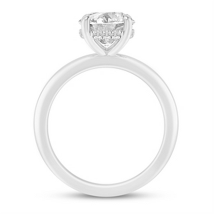 14k White Gold 2 CTW Round Diamond Semi-Mount Engagement Ring