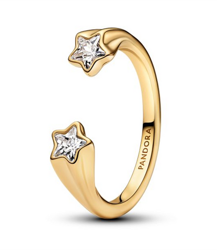Pandora Moments Shooting Stars Open Ring Size 7